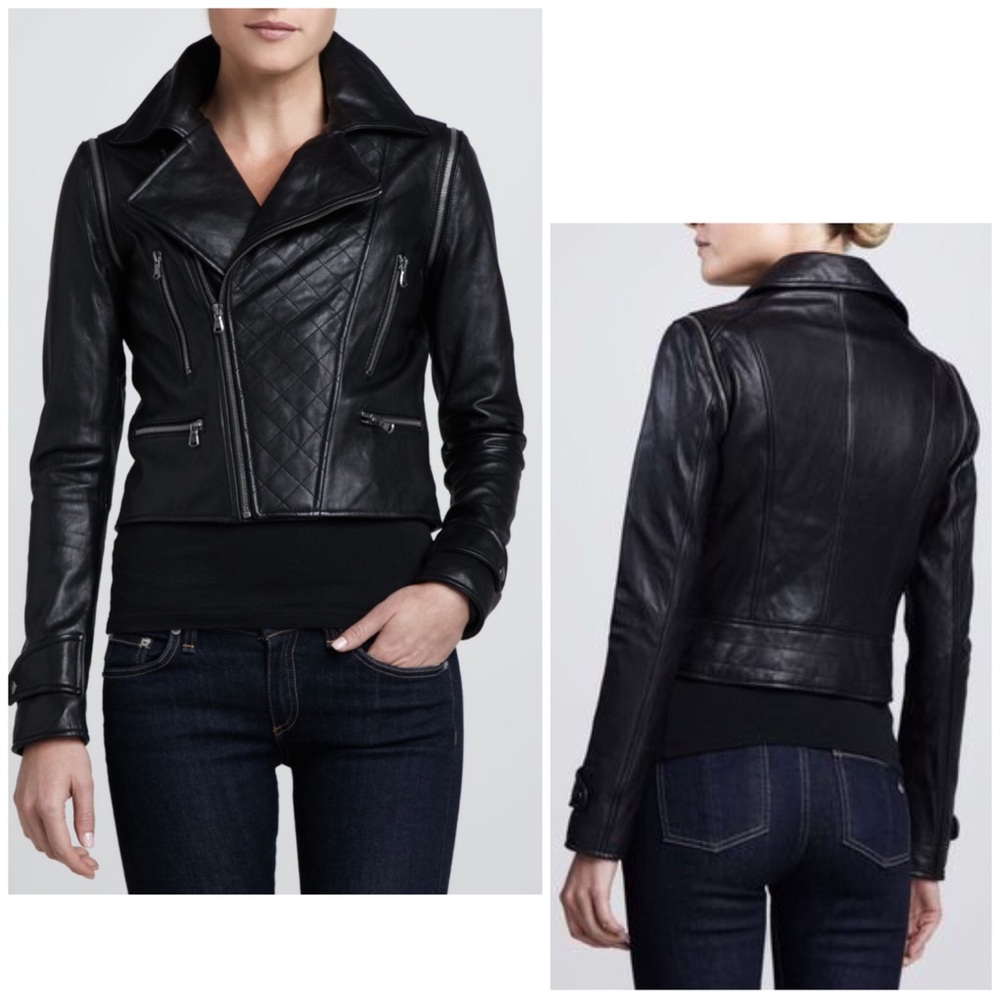 BAGATELLE Zip-Off Sleeve Leather Moto Jacket Sz. S